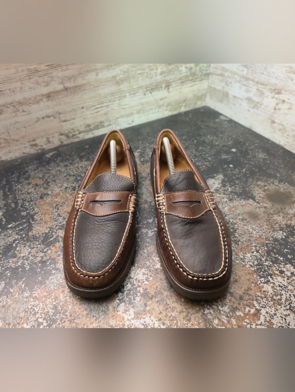 Mens Ernest Hemingway Penny Loafers Shoes Sz 8 Used Bison Leather
